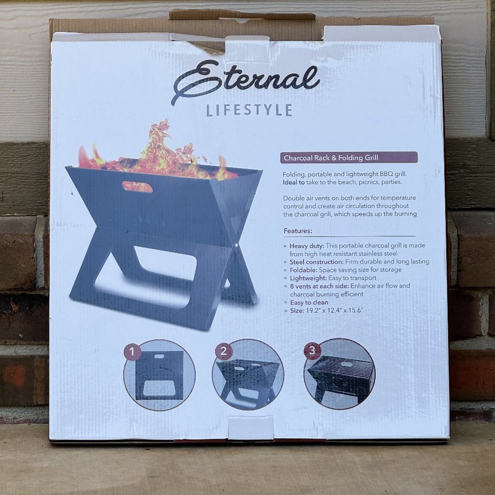 ETERNAL LIFESTYLES PORTABLE FOLDABLE GRILL COOKING CAMPING NEW